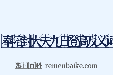 奉陪封大夫九日登高反义词是什么意思的图片